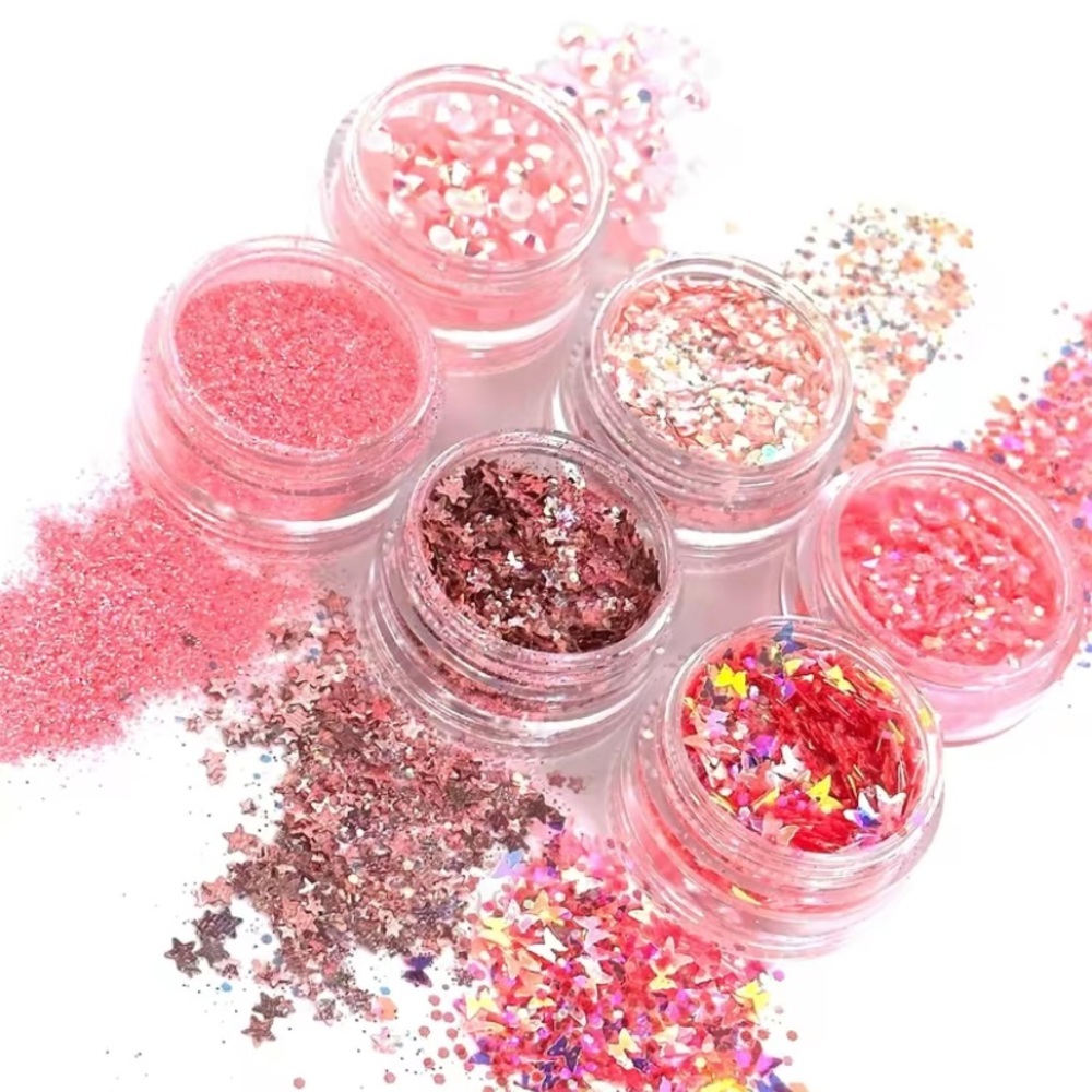 Iridescent Pink Glitter & Jewel Stack / Cotton Kandi / Festival, Gift, Kid / NIB